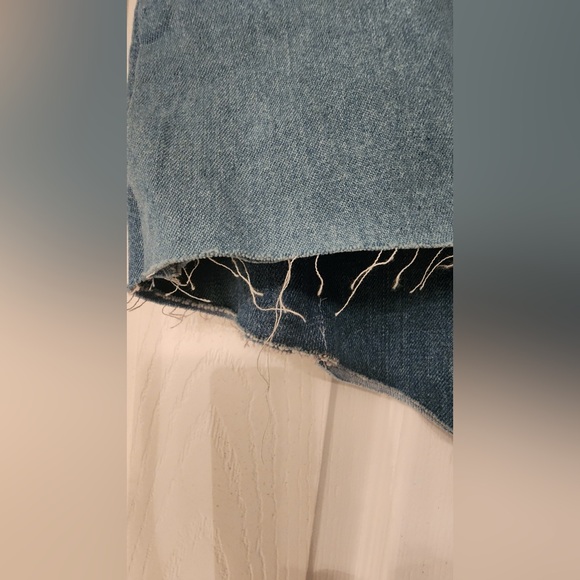 Free People Tricia Fix Split Denim Vest Halter Top Women’s Blue Size Medium - Picture 12 of 12